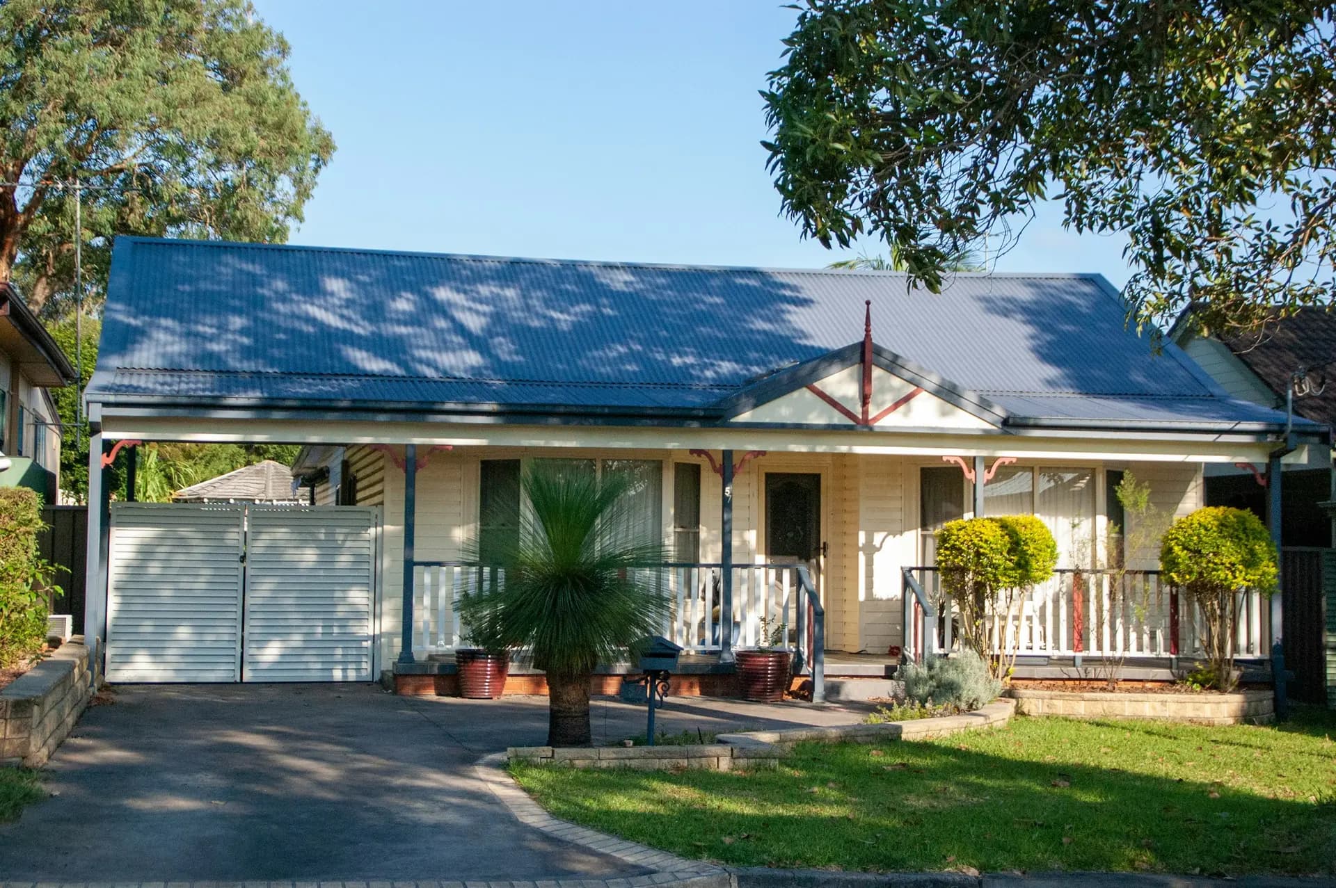 Australian family home with veranda and front lawn